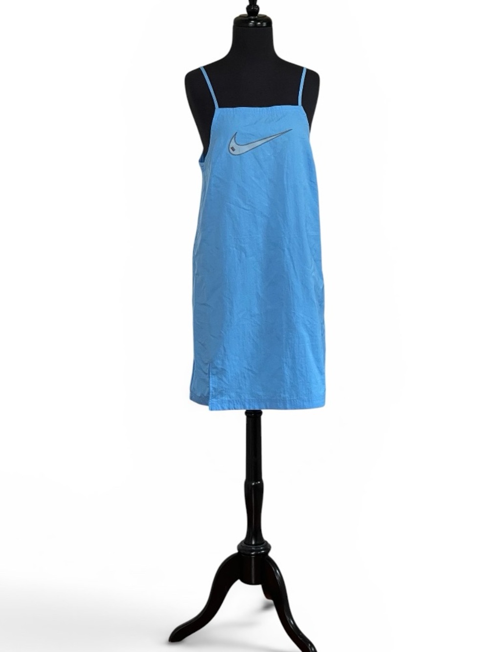 Nike Sportwear Blue Swoosh Women’s Woven Nylon Cami Dress Sz M Lightweight